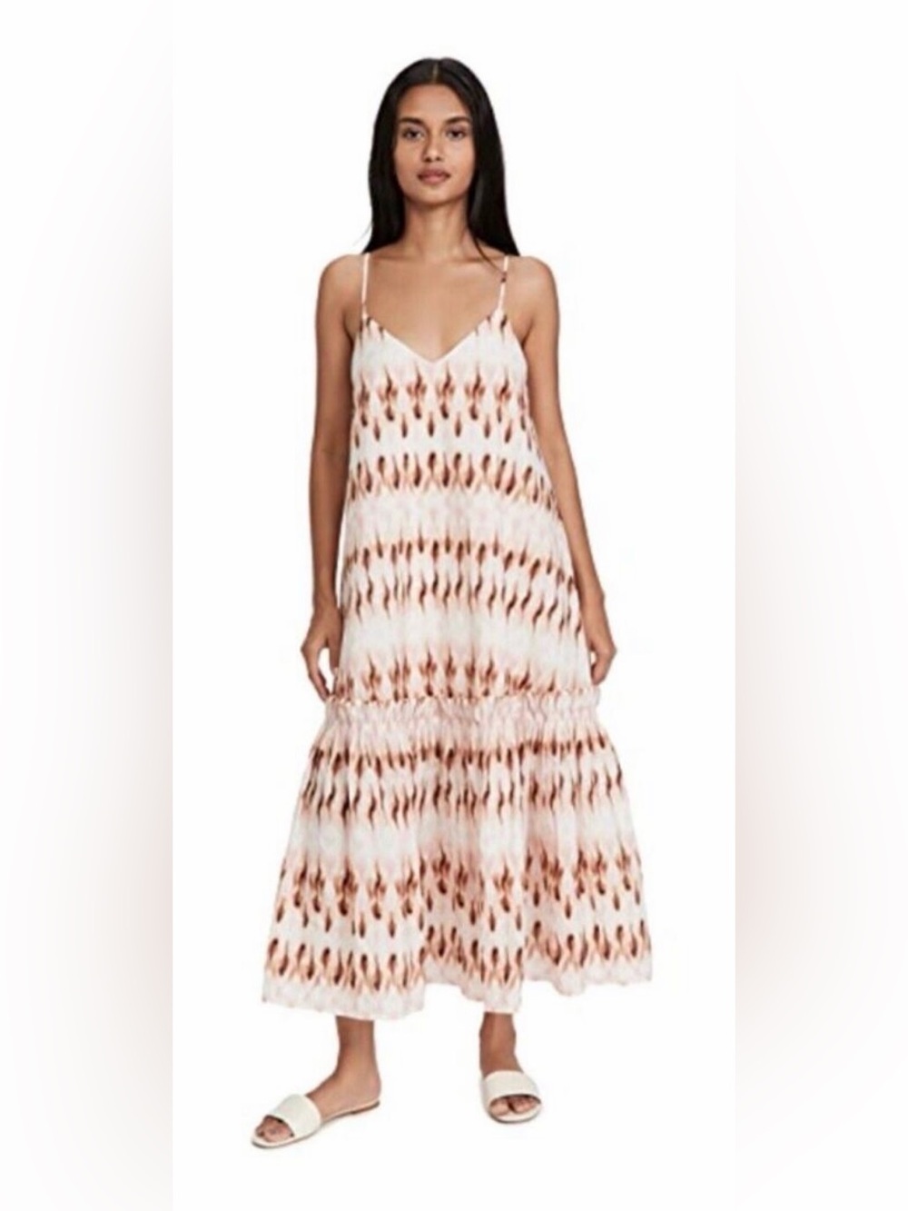 A.L.C. Mojave Pink Tie Dye Midi Maxi Poplin
